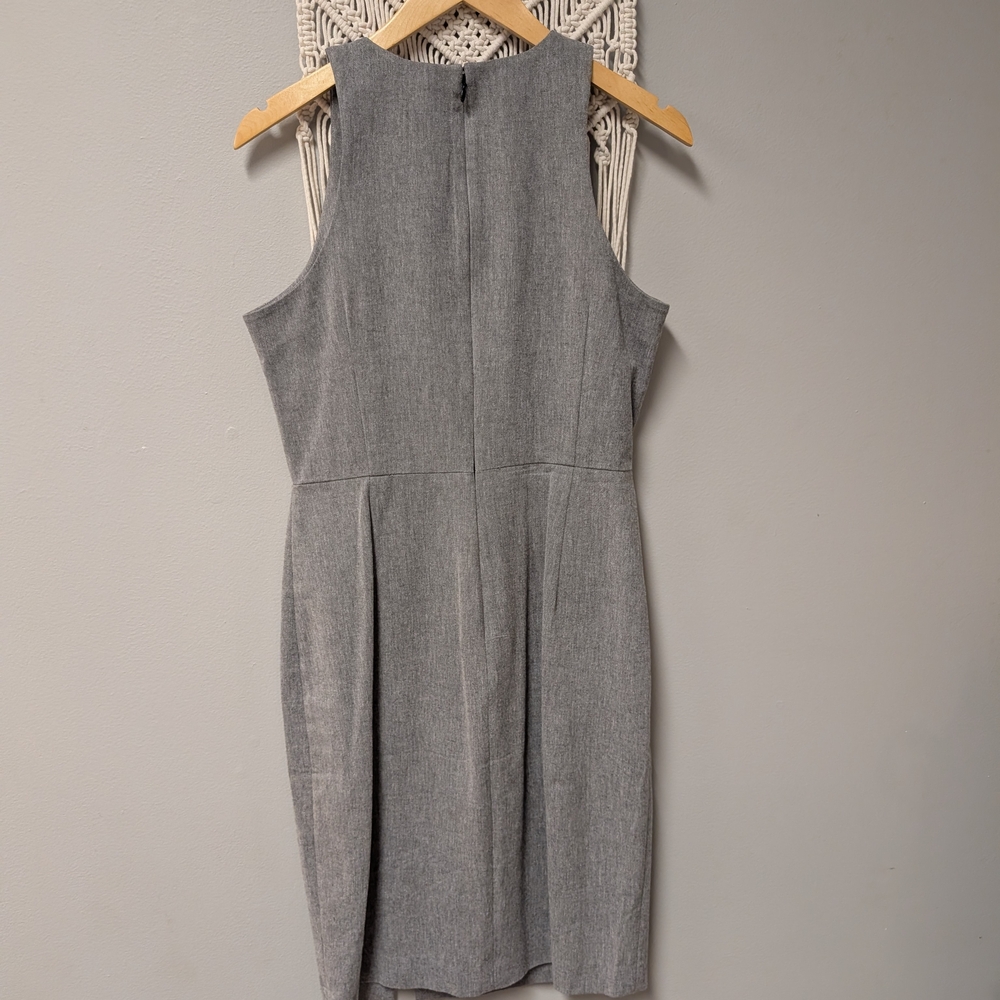 Banana Republic Bi Stretch Racer Neck Grey Sheath Mini Dress Size 10 Business - Picture 5 of 10